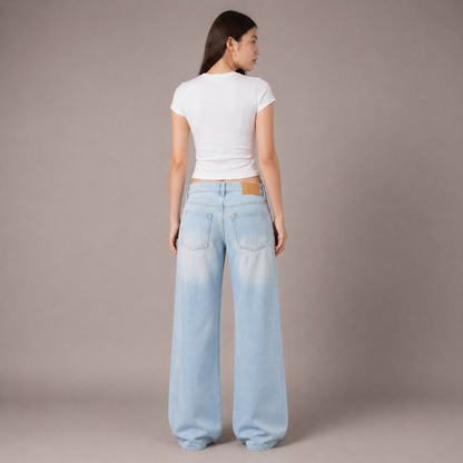The Off-Duty™ Wide Leg Jeans Authentic Denim, Risk-Free