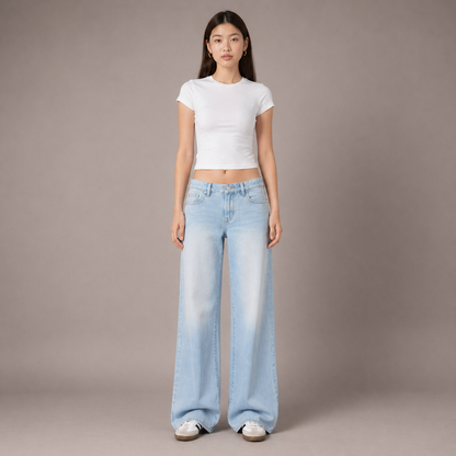 The Off-Duty™ Wide Leg Jeans Authentic Denim, Risk-Free
